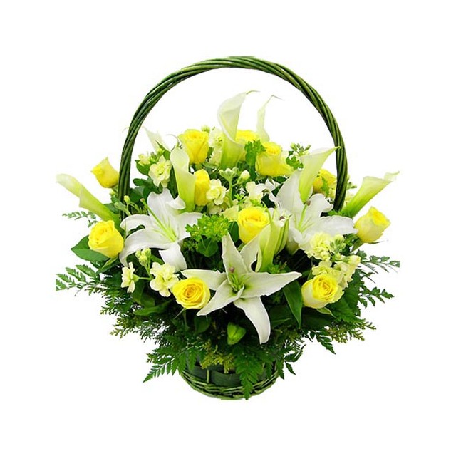 Be Bright Flower arrangement with Basket