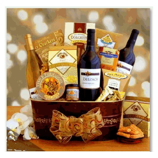 Holiday Sparkles 3 Wine Basket