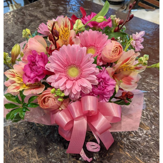 Pink Seasonal Flower Basket