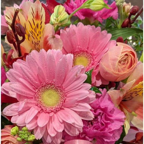 Pink Seasonal Flower Basket